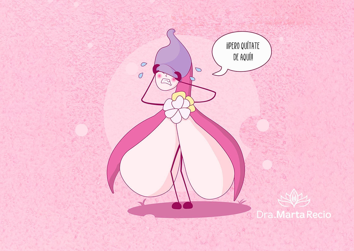Ilustración de la fimosis de clitoris