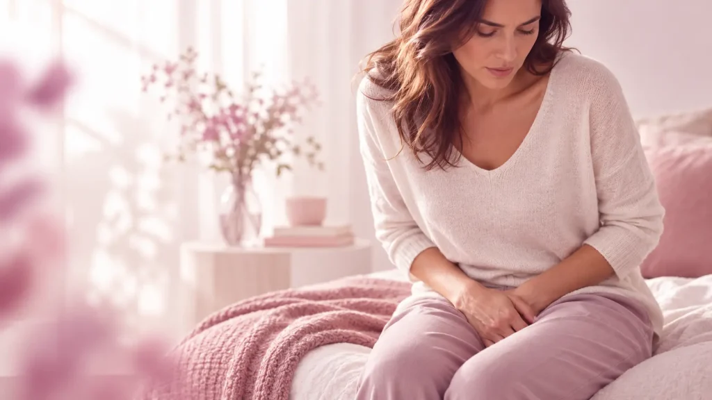 Mujer con molestias íntimas relacionada con picor y ardor en la vulva
